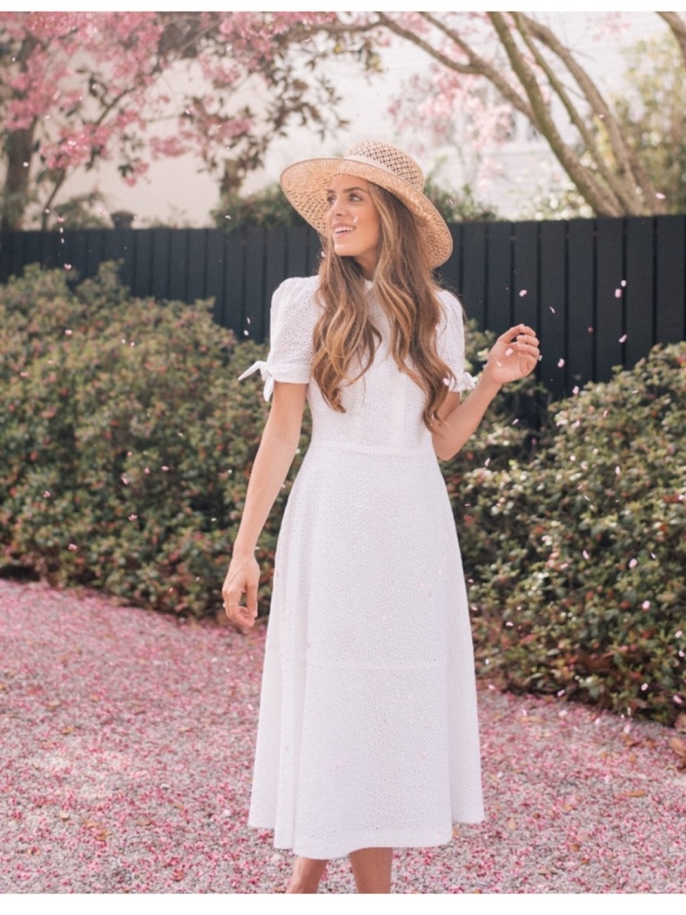 Gal Meets Glam White eyelet Midi dress size 6